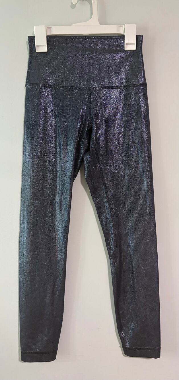 Lululemon Metallic Black Shimmer High Rise Leggings